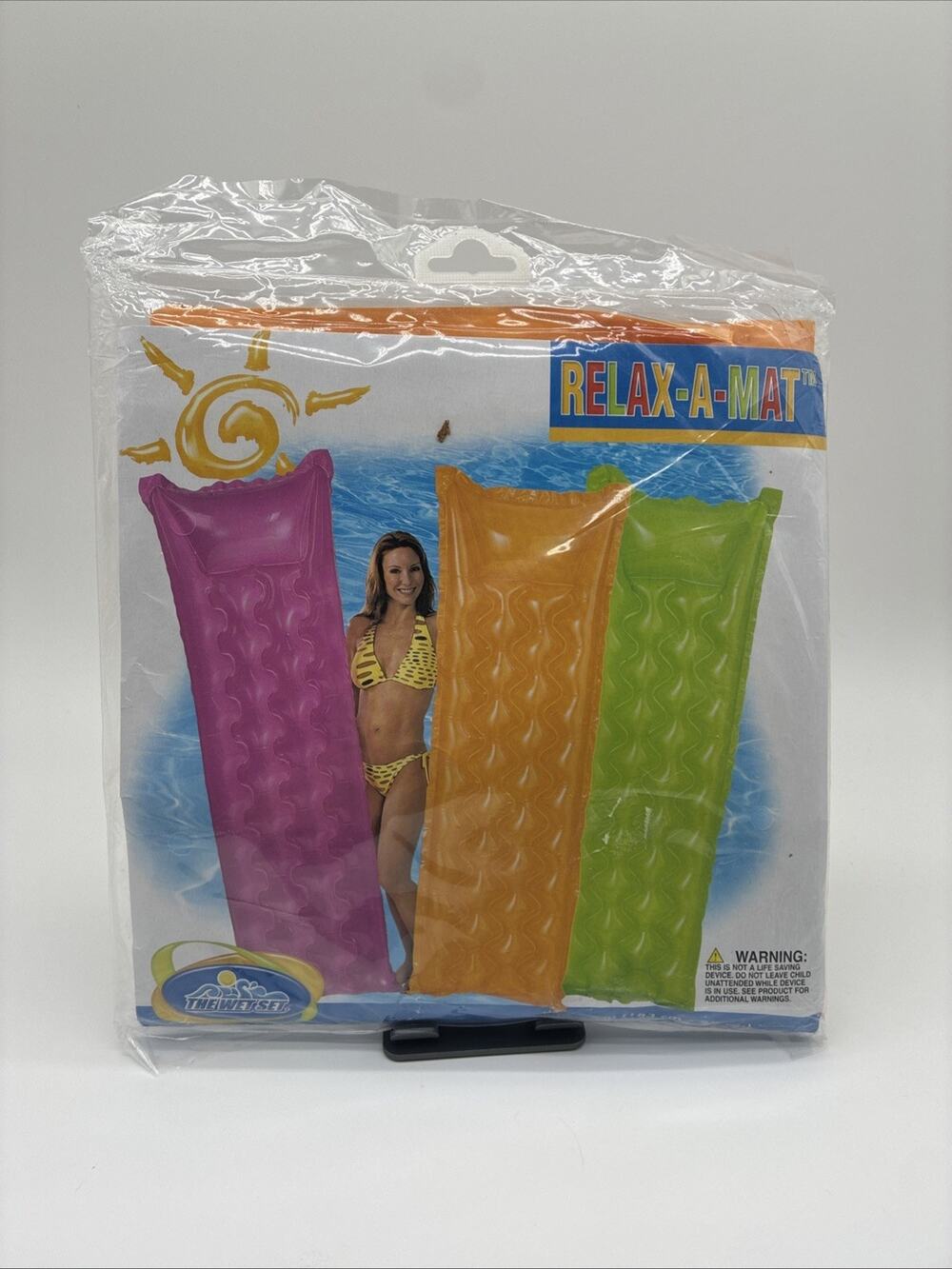 INTEX The Wet Set Swim Pool Air Mat Float 72" x 27" Orange 2008 Vintage SEALED